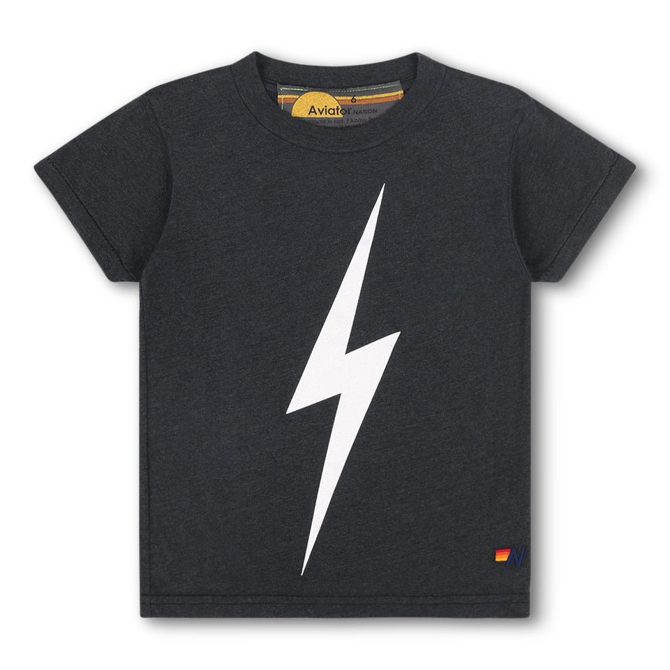 Aviator Nation Kids Tee - Bolt - Charcoal