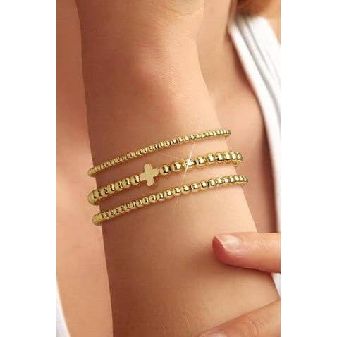 JOSSLYN by Wall to Wall Cross Multilayer Ball Chain Bracelet | 40B51653.25