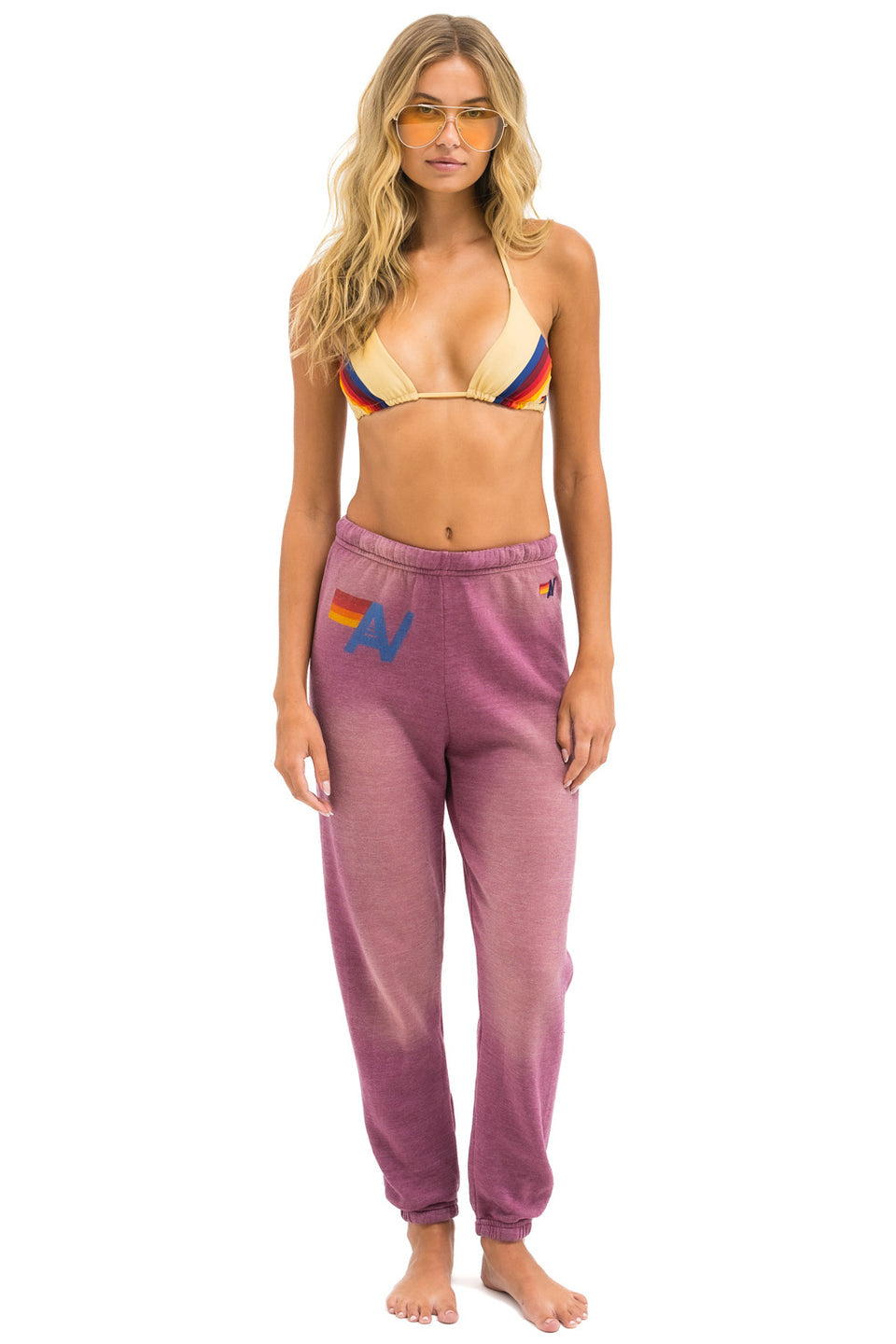 Aviator Nation Vintage Logo Sweatpant - Faded Berry