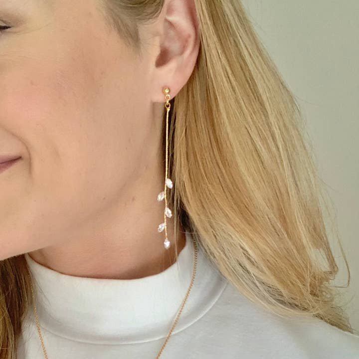 SALT by Sarah Curtis Gracie Dangles | Dainty Vine Earrings