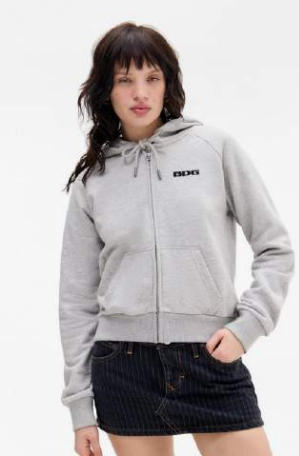 BDG Shrunken Zip Hoodie