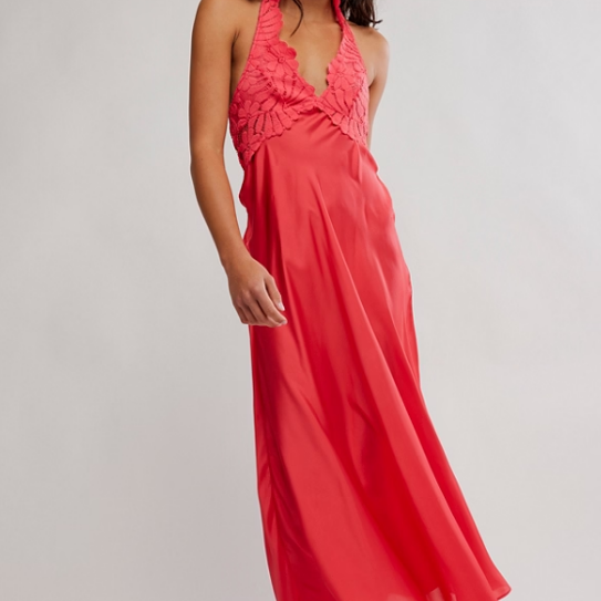 Free People Petal Party Midi Dress Tart Berry