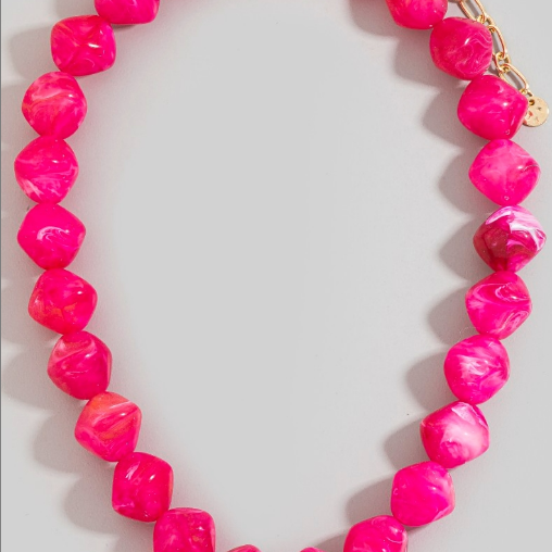 YAZ. Marbled Geometric Bead Necklace by YAZ.