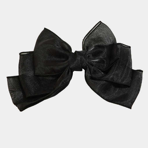 YAZ. Jumbo Layered Sheer Bow black