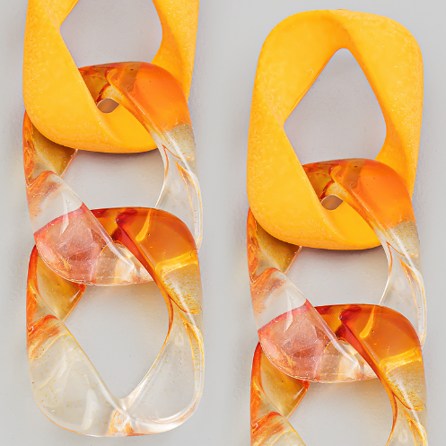 YAZ. Wildly Hued Chunky Link Earrings by YAZ.