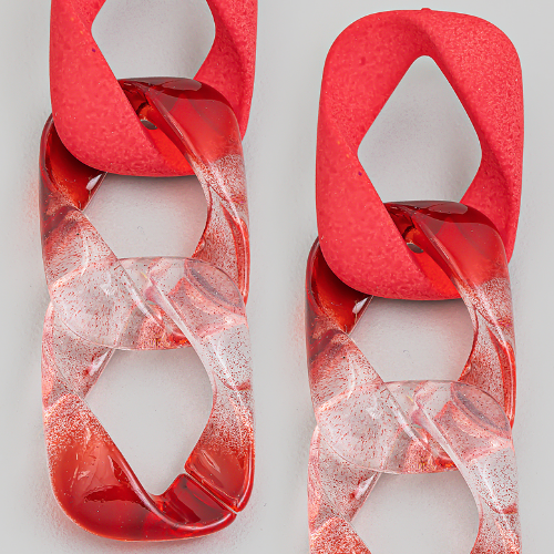 YAZ. Wildly Hued Chunky Link Earrings by YAZ.
