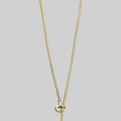 YAZ. Box Chain Horsebit Drop Lariat Necklace by YAZ.