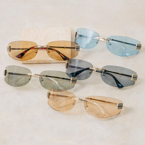 YAZ. Rimless Cat Eye Half Moon Specs by YAZ.