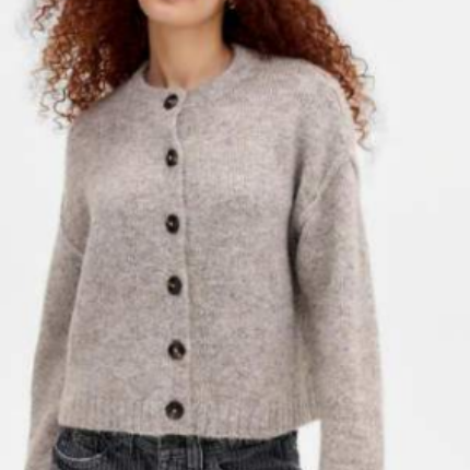 BDG Crew Cardigan Mushroom
