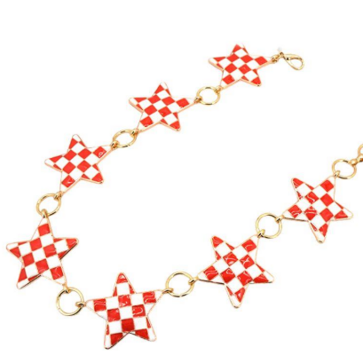 YAZ. Checkered Star Chain Belt by YAZ.