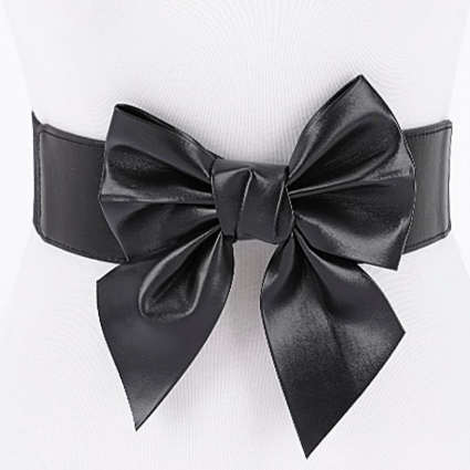 YAZ. Vegan Leather Bow Belt by YAZ.