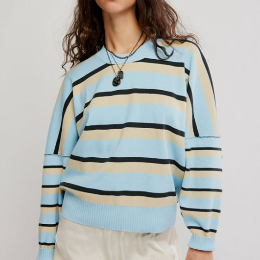 Free People Striped Alma Pullover by Free People