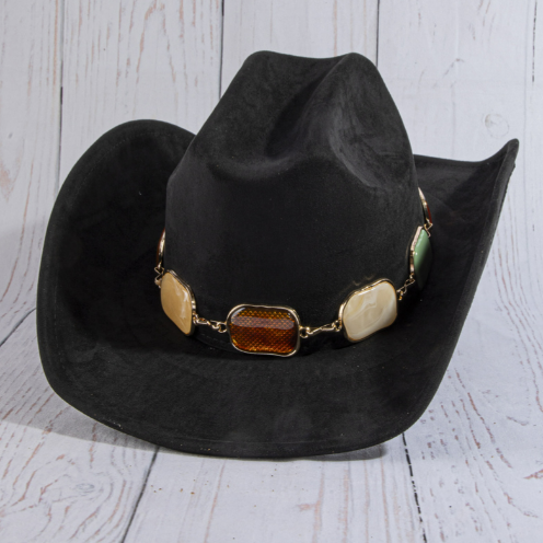 GOLDEN Eshe Western Multi Stone Concho Cowboy Hat by GOLDEN