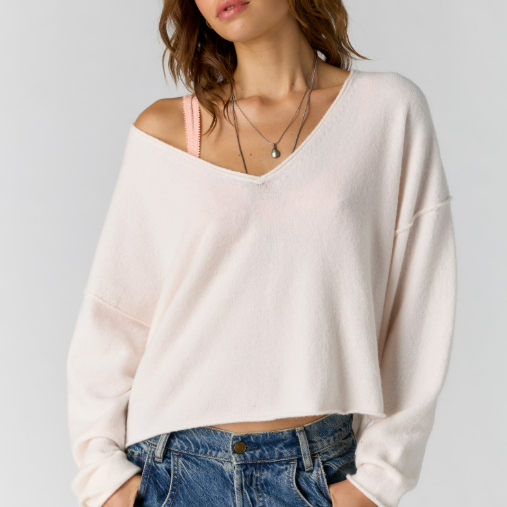 Free People See Me V-Neck Pullover by Free People Ballet Slipper