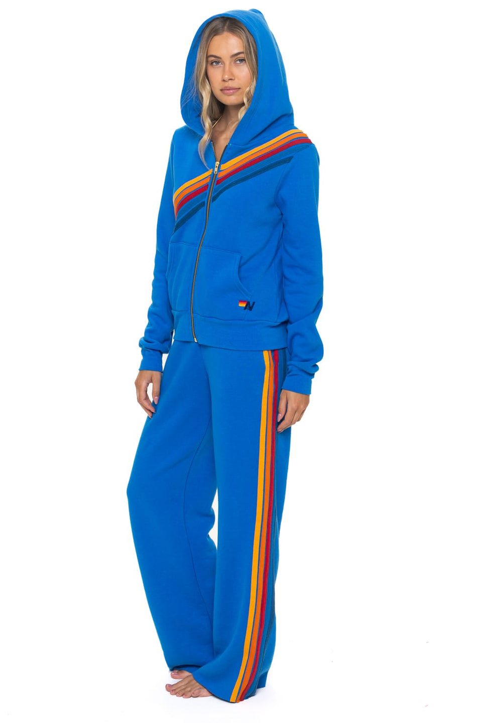 Aviator Nation Disco Zip Hoodie in Ocean by Aviator Nation