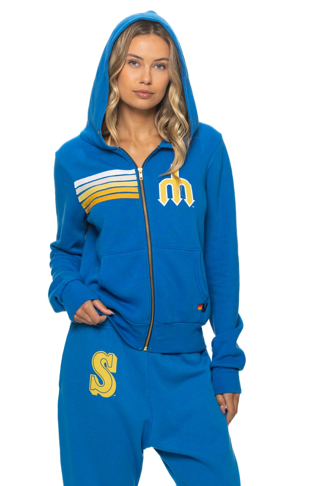 Aviator Nation Seattle Mariners 2026 Zip Hoodie Adventure Blue