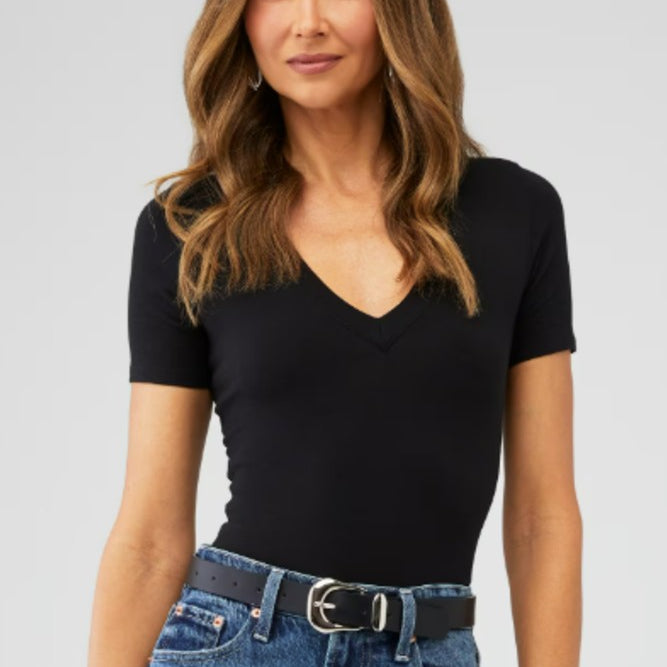 Good American Super Stretch Deep V Bodysuit by Good American