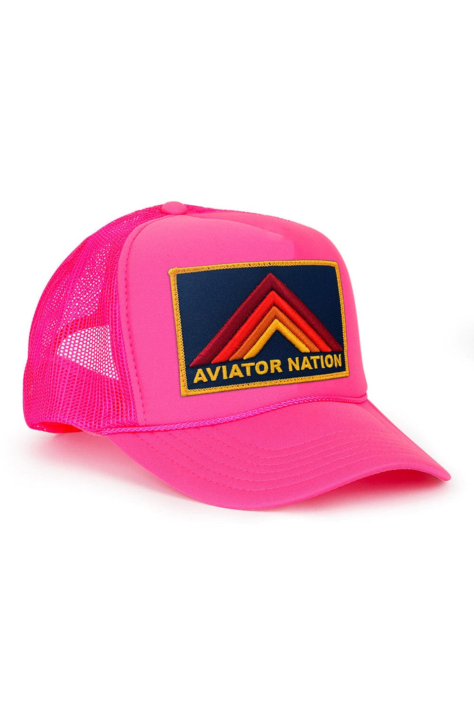 Aviator Nation Mountain Stripe Vintage Low Rise Trucker Neon Pink