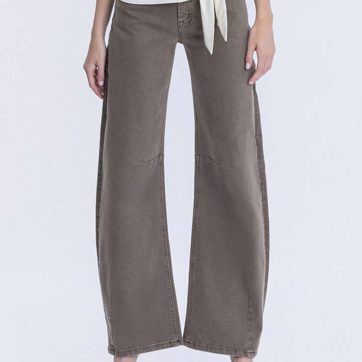 Vervet by Flying Monkey High Rise Dart Wide Barrel Jeans Ash