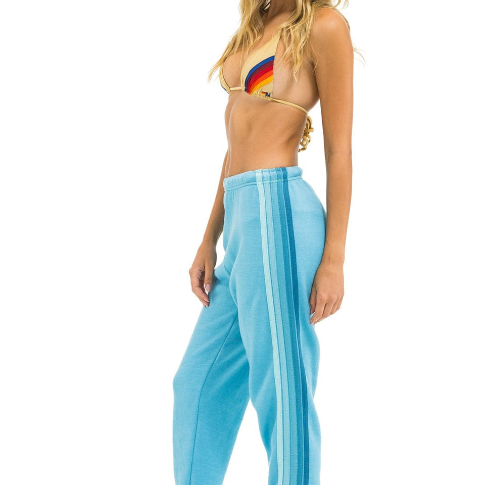 Aviator Nation 5 Stripe Sweatpant Aquamarine aqua