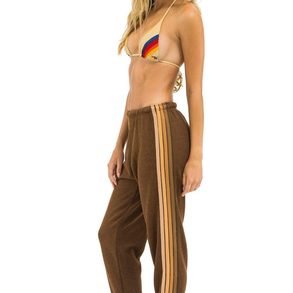 Aviator Nation 5 Stripe Sweatpant Chocolate Espresso