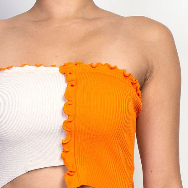 YAZ. Isa Two Tone Knit Sweater Tube Top