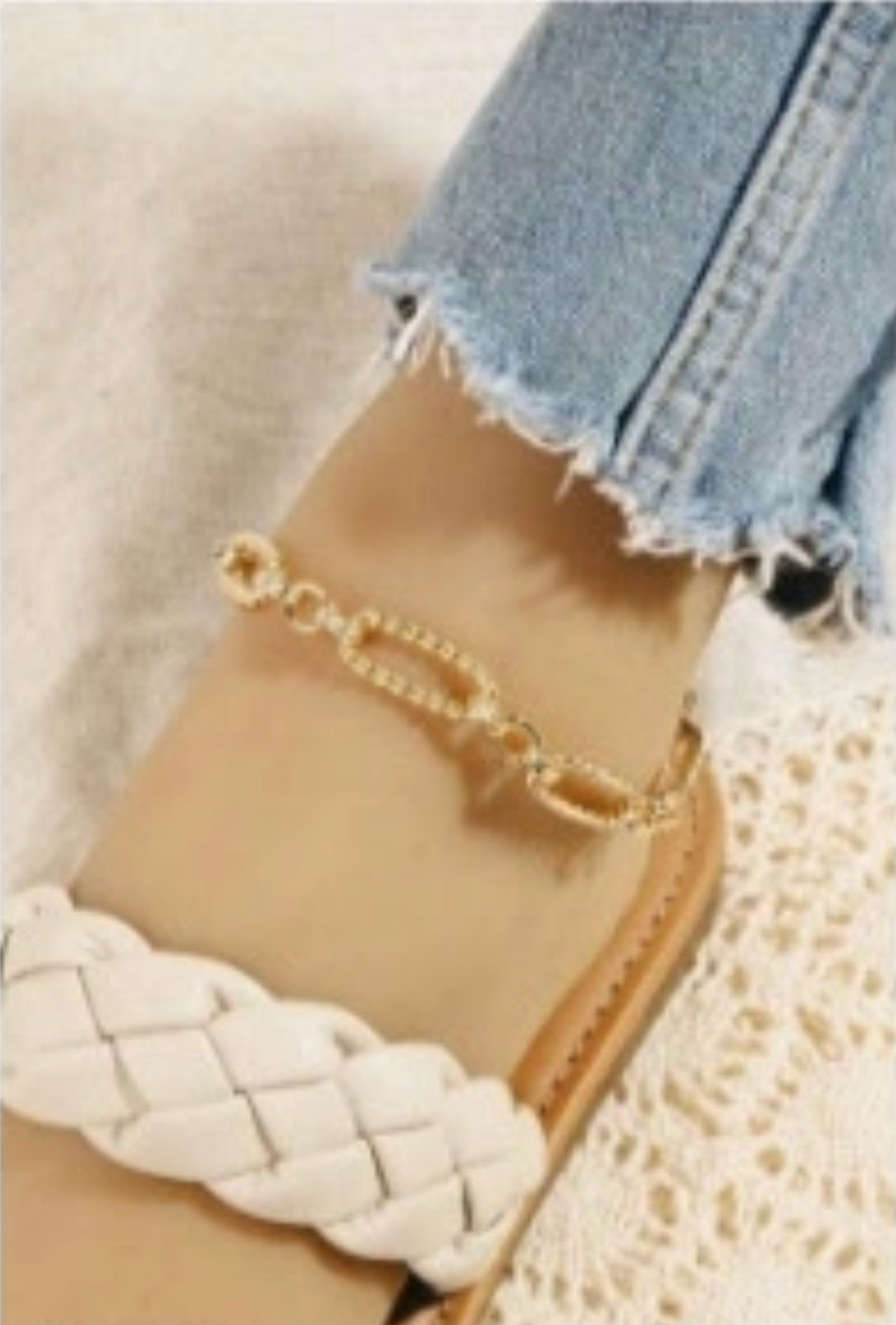 YAZ. Sparkling Oval Link Anklet