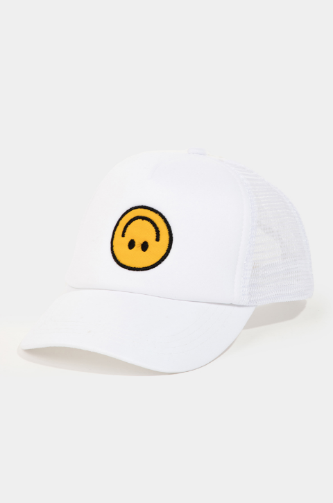 YAZ. Upside Down Smiley Face Cap