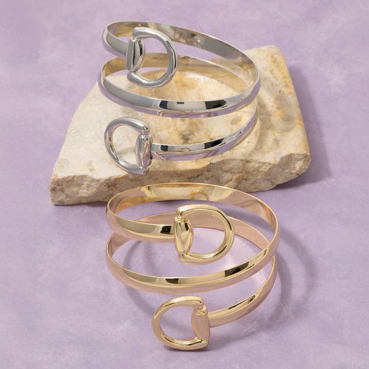 Anarchy Street Double Equestrian Horse Bit Ring Bangle Bracelet by Anarchy Street