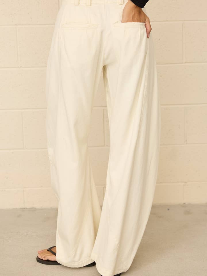 Dottie Dottie Garage Washed Barrel Chino Pants in Tan by Dottie Dottie Garage