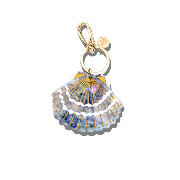 Solar Eclipse Hand-Painted Seashell Bag Charm + Keychain by Solar Eclipse
