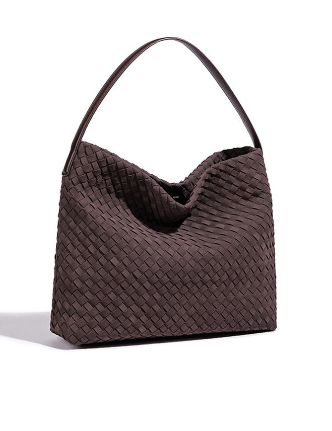 Dipped Shop Simple Handmade Woven Large Capacity Underarm Bag Coffee