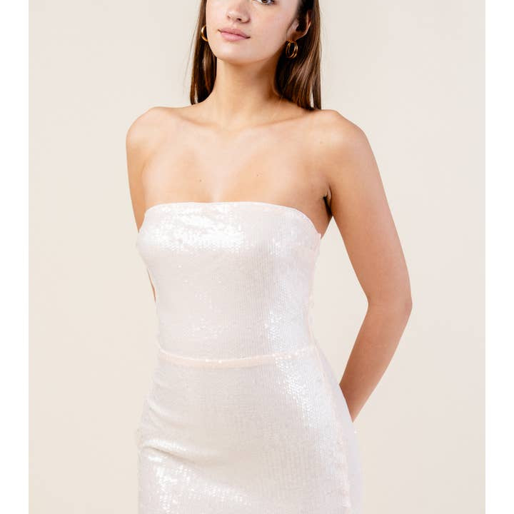 Beivy & Collabo Sequins Off the Shoulder Back Tube Dress