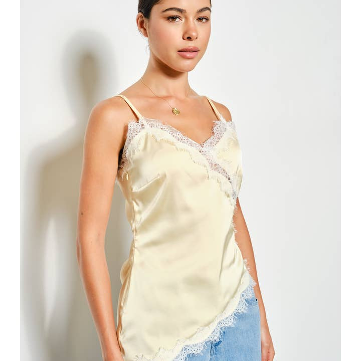 GOLDEN Oren Asymmetrical Satin Cami by GOLDEN