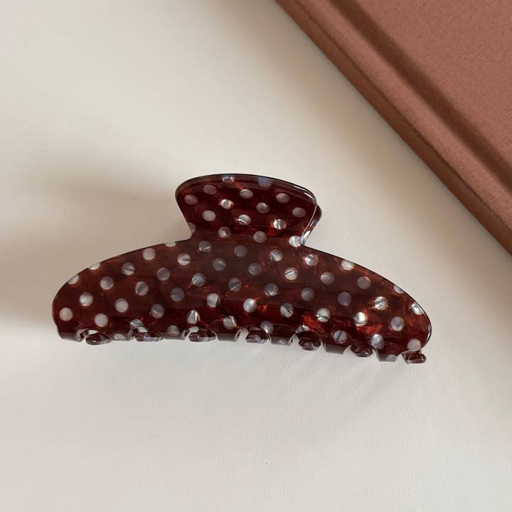 Dipped Shop Simple Polka Dots Acetate Hair Claw by Dipped Shop