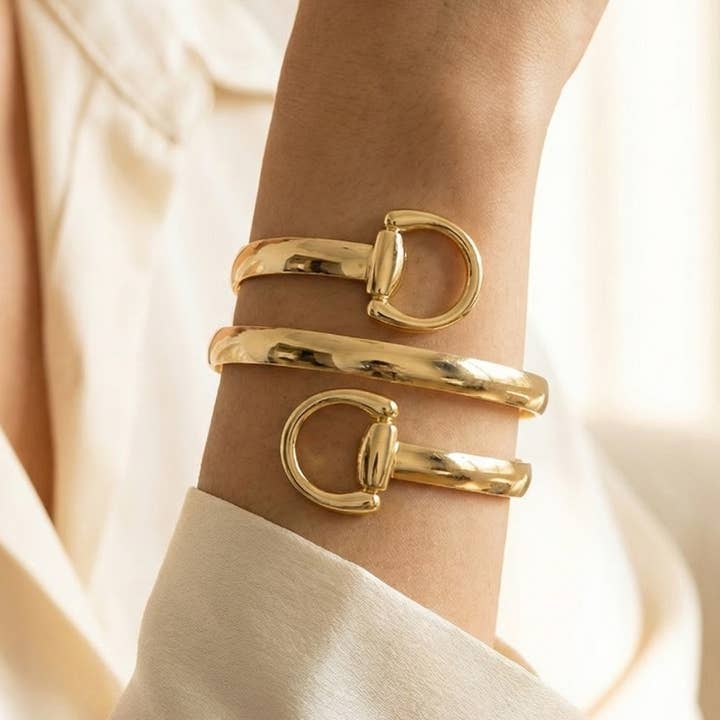 Anarchy Street Double Equestrian Horse Bit Ring Bangle Bracelet by Anarchy Street
