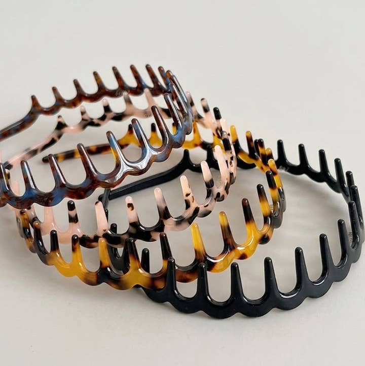 Dipped Shop Vintage Leopard Weave Toothed Acetate Headband by Dipped Shop