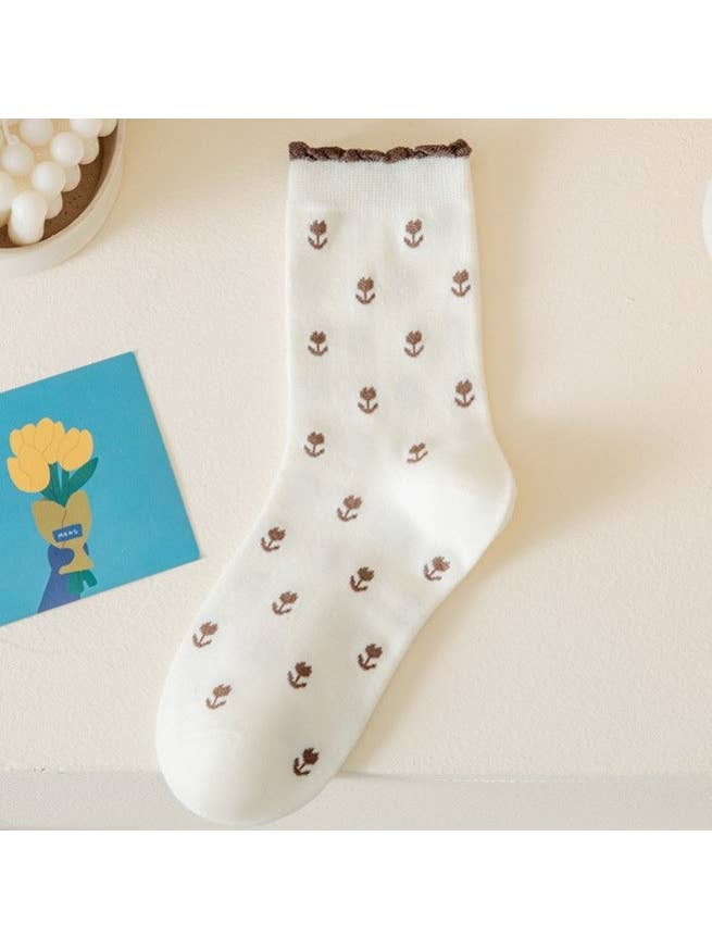 JOSSLYN by Wall to Wall Woman Breathable Floral Cotton Socks | 40S02067 by JOSSLYN by Wall to Wall