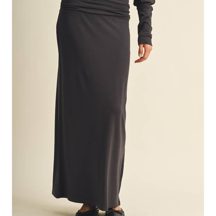 Mustard Seed Ruched Waistband Jersey Knit Skirt by Mustard Seed