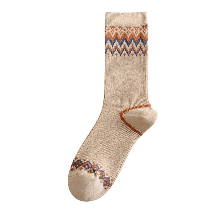 Dipped Shop Retro Geometric Jacquard Crew Socks by Dipped Shop