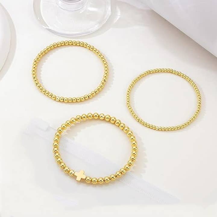 JOSSLYN by Wall to Wall Cross Multilayer Ball Chain Bracelet | 40B51653.25 by JOSSLYN by Wall to Wall