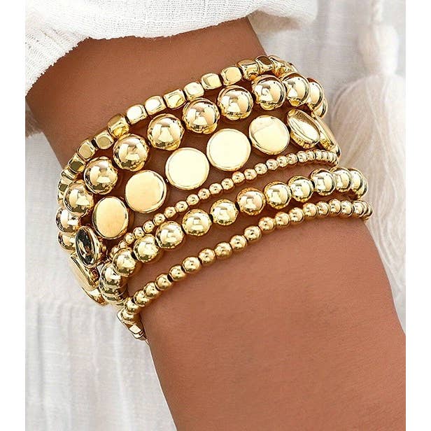 JOSSLYN by Wall to Wall Multi Ball Chain Bead Mix Stretchable Bracelet by JOSSLYN by Wall to Wall