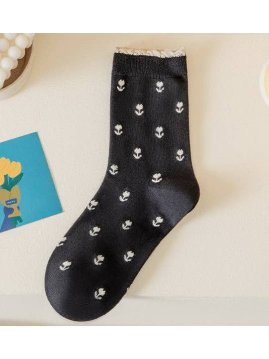 JOSSLYN by Wall to Wall Woman Breathable Floral Cotton Socks | 40S02067 by JOSSLYN by Wall to Wall