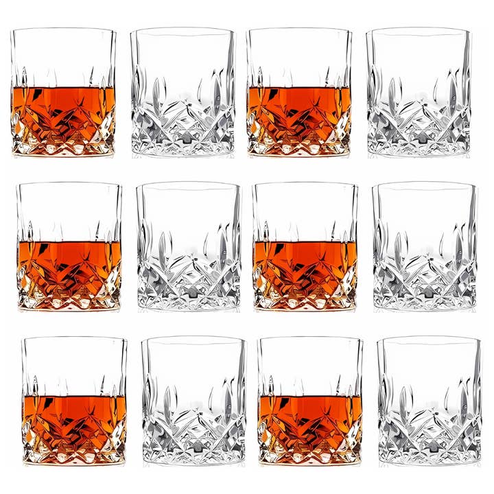 Lemonsoda Crystal Cut Old Fashioned Whiskey Glasses 10oz (1pc) by Lemonsoda