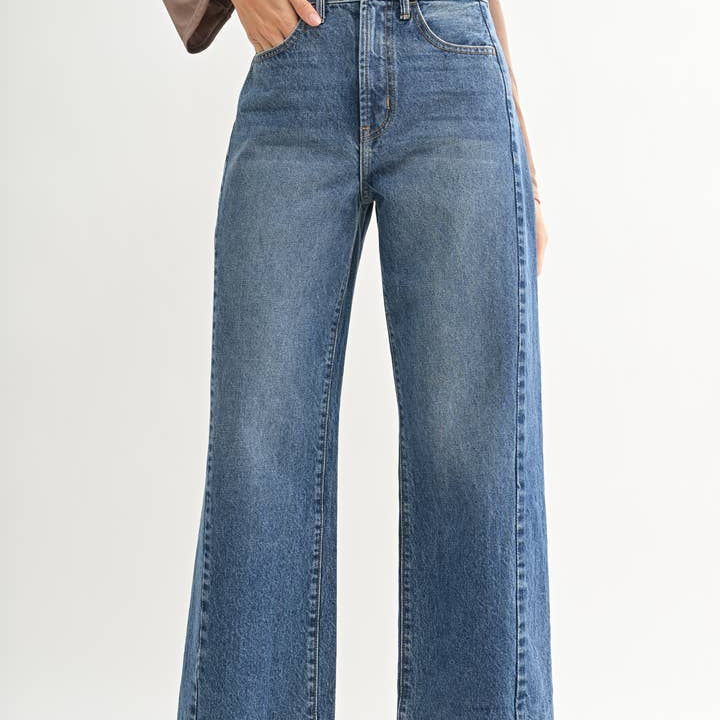 Just Black Denim Barrel Jean Twist in Dark Denim