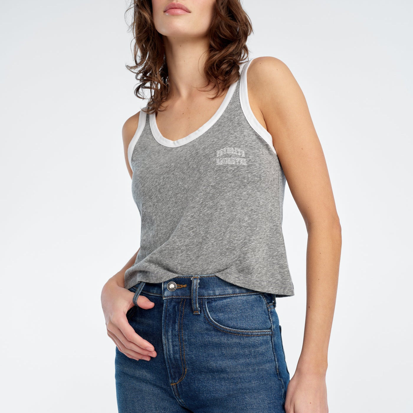 Favorite Daughter The Favorite Daughter Ringer Tank Grey