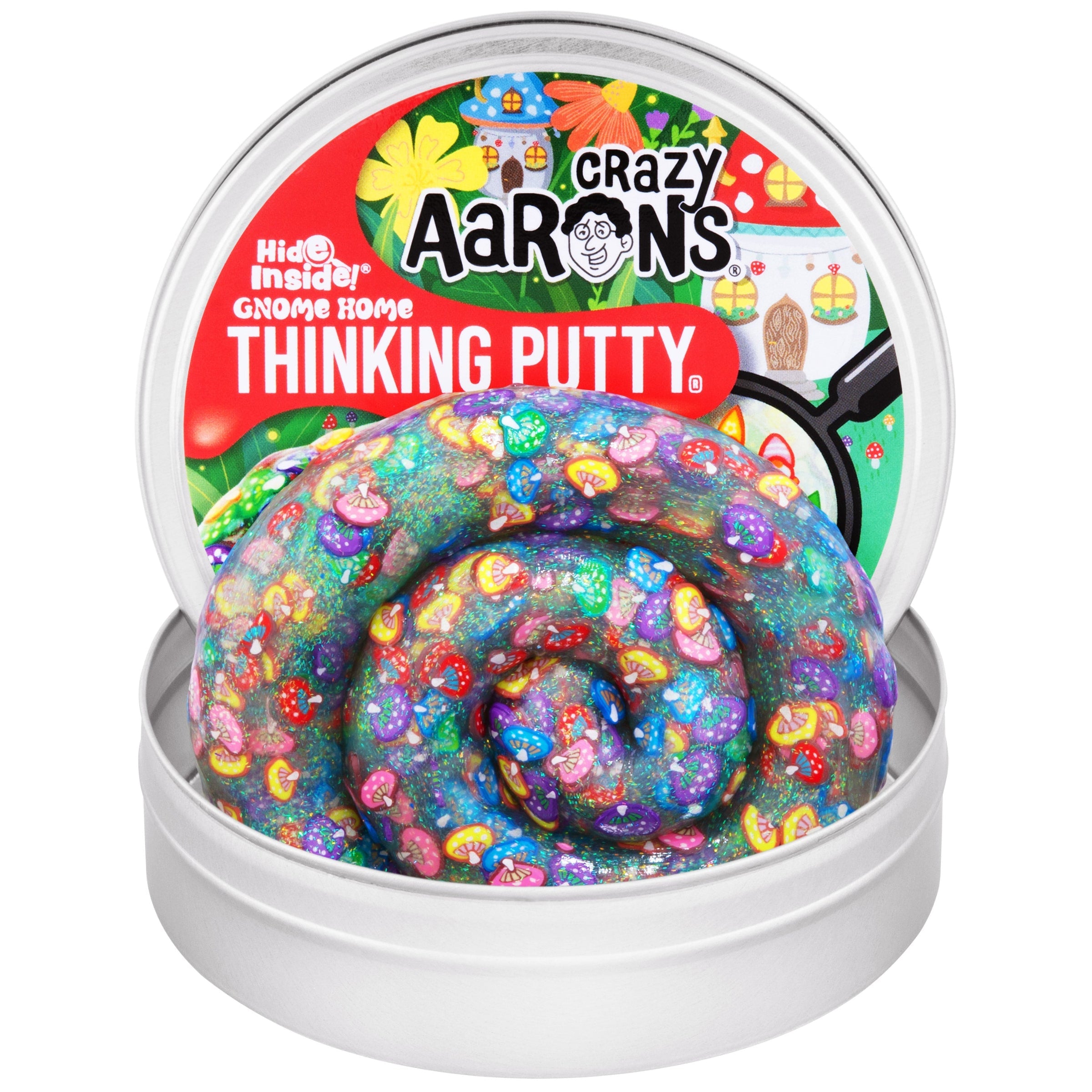 Crazy Aaron's 4" Hide Inside Thinking Putty Tin, Gnome Home — Golden Squish