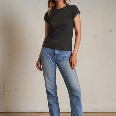 perfectwhitetee Sheryl Recycled Cotton Baby Tee Vintage Black