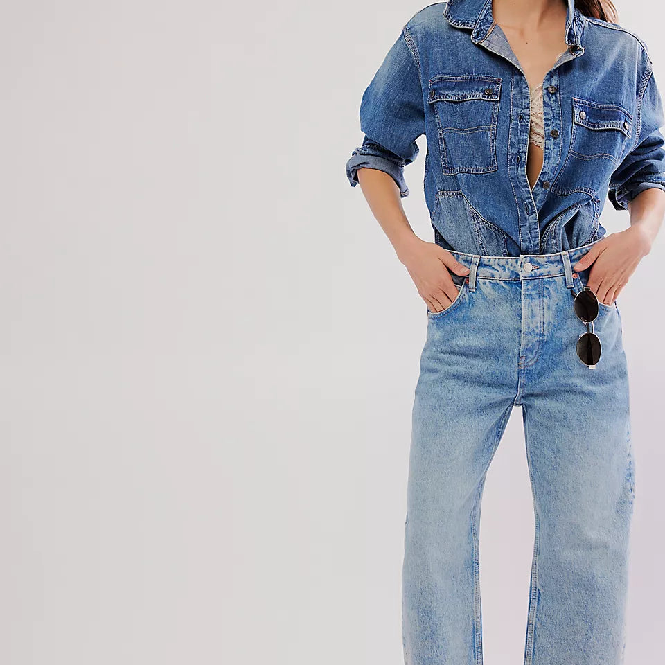 Free People Deep Trance Dropped Boyfriend Jeans in Sweet Dreams by Free People