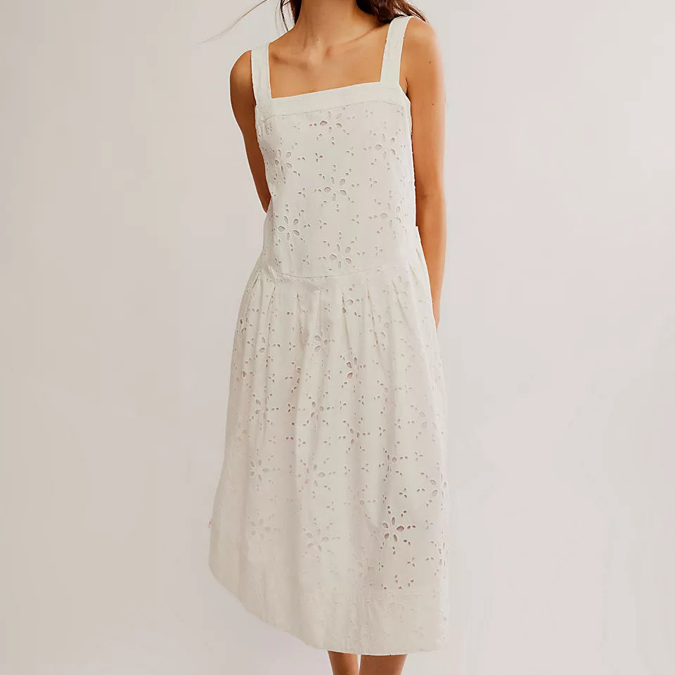 Free People Primavera Eyelet Midi Dress - White